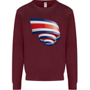 Curled Costa Rica Flag Rican Day Football Kids Sweatshirt Jumper Maroon