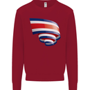 Curled Costa Rica Flag Rican Day Football Kids Sweatshirt Jumper Red