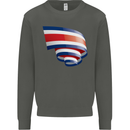 Curled Costa Rica Flag Rican Day Football Kids Sweatshirt Jumper Storm Grey
