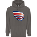 Curled Costa Rica Flag Rican Day Football Mens 80% Cotton Hoodie Charcoal