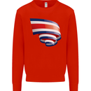 Curled Costa Rica Flag Rican Day Football Mens Sweatshirt Jumper Bright Red