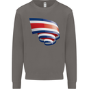 Curled Costa Rica Flag Rican Day Football Mens Sweatshirt Jumper Charcoal