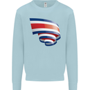 Curled Costa Rica Flag Rican Day Football Mens Sweatshirt Jumper Light Blue