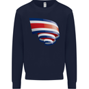 Curled Costa Rica Flag Rican Day Football Mens Sweatshirt Jumper Navy Blue