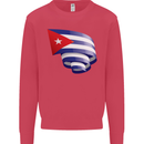 Curled Cuba Flag Cuban Day Football Kids Sweatshirt Jumper Heliconia