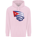 Curled Cuba Flag Cuban Day Football Mens 80% Cotton Hoodie Light Pink