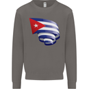 Curled Cuba Flag Cuban Day Football Mens Sweatshirt Jumper Charcoal