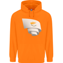 Curled Cyprus Flag Cypriot Day Football Childrens Kids Hoodie Orange
