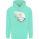 Curled Cyprus Flag Cypriot Day Football Childrens Kids Hoodie Peppermint