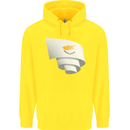 Curled Cyprus Flag Cypriot Day Football Childrens Kids Hoodie Yellow