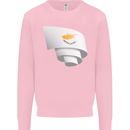 Curled Cyprus Flag Cypriot Day Football Kids Sweatshirt Jumper Light Pink