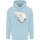 Curled Cyprus Flag Cypriot Day Football Mens 80% Cotton Hoodie Light Blue