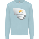 Curled Cyprus Flag Cypriot Day Football Mens Sweatshirt Jumper Light Blue