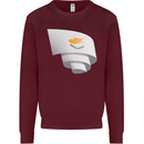 Curled Cyprus Flag Cypriot Day Football Mens Sweatshirt Jumper Maroon