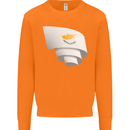 Curled Cyprus Flag Cypriot Day Football Mens Sweatshirt Jumper Orange