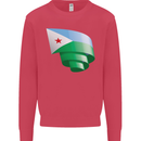 Curled Djibouti Flag Djiboutians Day Football Kids Sweatshirt Jumper Heliconia