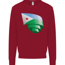 Curled Djibouti Flag Djiboutians Day Football Kids Sweatshirt Jumper Red