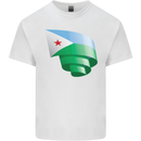 Curled Djibouti Flag Djiboutians Day Football Mens Cotton T-Shirt Tee Top White