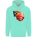 Curled East Timor Flag Day Football Childrens Kids Hoodie Peppermint