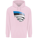 Curled Estonia Flag Estonian Day Football Childrens Kids Hoodie Light Pink