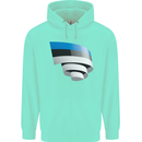Curled Estonia Flag Estonian Day Football Childrens Kids Hoodie Peppermint