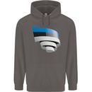 Curled Estonia Flag Estonian Day Football Mens 80% Cotton Hoodie Charcoal