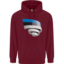 Curled Estonia Flag Estonian Day Football Mens 80% Cotton Hoodie Maroon
