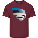 Curled Estonia Flag Estonian Day Football Mens Cotton T-Shirt Tee Top Maroon
