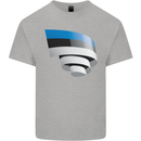 Curled Estonia Flag Estonian Day Football Mens Cotton T-Shirt Tee Top Sports Grey