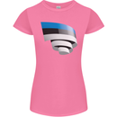 Curled Estonia Flag Estonian Day Football Womens Petite Cut T-Shirt Azalea