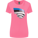 Curled Estonia Flag Estonian Day Football Womens Wider Cut T-Shirt Azalea