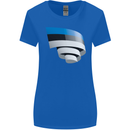 Curled Estonia Flag Estonian Day Football Womens Wider Cut T-Shirt Royal Blue