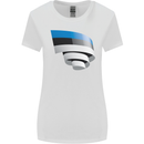 Curled Estonia Flag Estonian Day Football Womens Wider Cut T-Shirt White