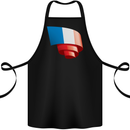 Curled France Flag French Day Football Cotton Apron 100% Organic Black