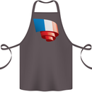 Curled France Flag French Day Football Cotton Apron 100% Organic Dark Grey