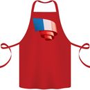Curled France Flag French Day Football Cotton Apron 100% Organic Red