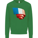 Curled France Flag French Day Football Kids Sweatshirt Jumper Irish Green