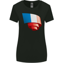 Curled France Flag French Day Football Womens Wider Cut T-Shirt Black