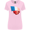Curled France Flag French Day Football Womens Wider Cut T-Shirt Light Pink