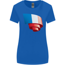 Curled France Flag French Day Football Womens Wider Cut T-Shirt Royal Blue