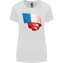 Curled France Flag French Day Football Womens Wider Cut T-Shirt White
