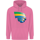 Curled Gabon Flag Gabonese Day Football Childrens Kids Hoodie Azalea