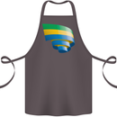 Curled Gabon Flag Gabonese Day Football Cotton Apron 100% Organic Dark Grey