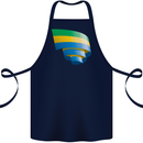 Curled Gabon Flag Gabonese Day Football Cotton Apron 100% Organic Navy Blue
