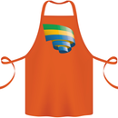 Curled Gabon Flag Gabonese Day Football Cotton Apron 100% Organic Orange