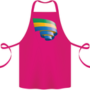 Curled Gabon Flag Gabonese Day Football Cotton Apron 100% Organic Pink