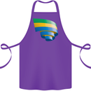Curled Gabon Flag Gabonese Day Football Cotton Apron 100% Organic Purple