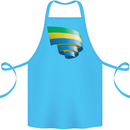 Curled Gabon Flag Gabonese Day Football Cotton Apron 100% Organic Turquoise
