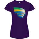Curled Gabon Flag Gabonese Day Football Womens Petite Cut T-Shirt Purple