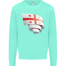 Curled Georgia Flag Georgian Day Football Kids Sweatshirt Jumper Peppermint